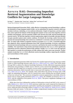 Astute RAG: Overcoming Imperfect Retrieval Augmentation and Knowledge
  Conflicts for Large Language Models