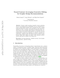 Neural Contrast: Leveraging Generative Editing for Graphic Design
  Recommendations