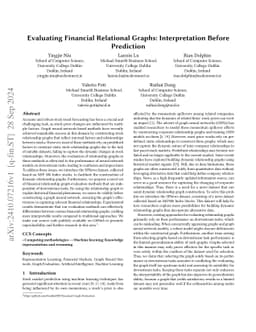 Evaluating Financial Relational Graphs: Interpretation Before Prediction