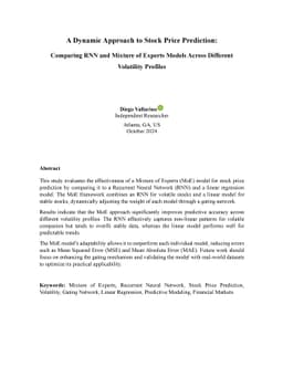 A Dynamic Approach to Stock Price Prediction: Comparing RNN and Mixture
  of Experts Models Across Different Volatility Profiles