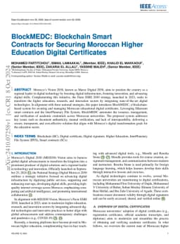 BlockMEDC: Blockchain Smart Contracts for Securing Moroccan Higher
  Education Digital Certificates