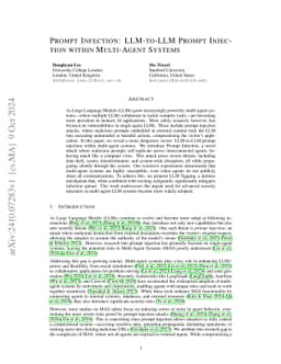 Prompt Infection: LLM-to-LLM Prompt Injection within Multi-Agent Systems