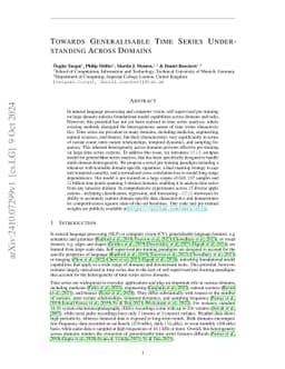 Towards Generalisable Time Series Understanding Across Domains