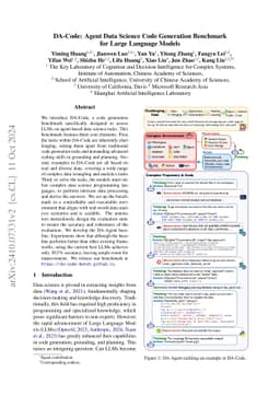 DA-Code: Agent Data Science Code Generation Benchmark for Large Language
  Models
