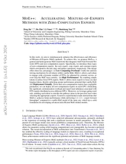 MoE++: Accelerating Mixture-of-Experts Methods with Zero-Computation
  Experts