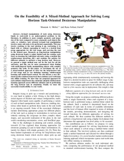 On the Feasibility of A Mixed-Method Approach for Solving Long Horizon
  Task-Oriented Dexterous Manipulation