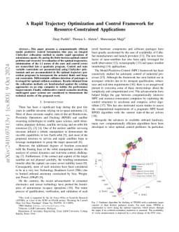 A Rapid Trajectory Optimization and Control Framework for Resource-Constrained Applications