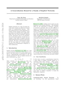A Generalization Bound for a Family of Implicit Networks