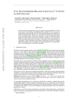 Can Transformers Reason Logically? A Study in SAT Solving
