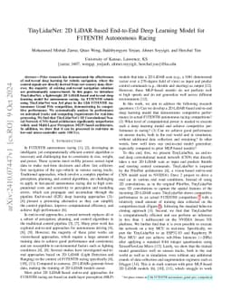 TinyLidarNet: 2D LiDAR-based End-to-End Deep Learning Model for F1TENTH
  Autonomous Racing