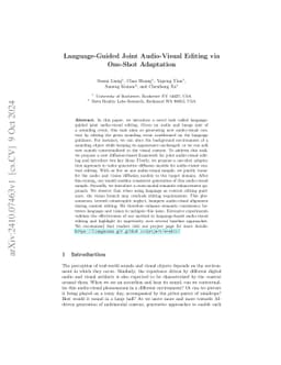 Language-Guided Joint Audio-Visual Editing via One-Shot Adaptation