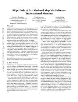 Skip Hash: A Fast Ordered Map Via Software Transactional Memory
