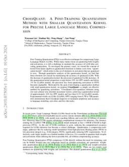 CrossQuant: A Post-Training Quantization Method with Smaller
  Quantization Kernel for Precise Large Language Model Compression