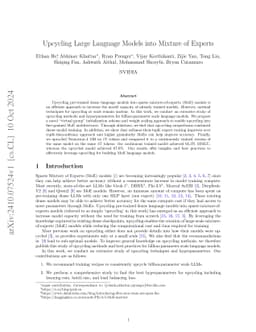 Upcycling Large Language Models into Mixture of Experts