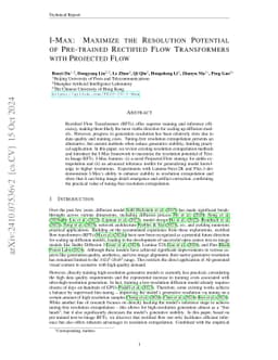 I-Max: Maximize the Resolution Potential of Pre-trained Rectified Flow
  Transformers with Projected Flow