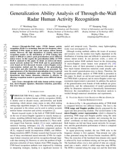 Generalization Ability Analysis of Through-the-Wall Radar Human Activity
  Recognition
