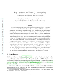 Gap-Dependent Bounds for Q-Learning using Reference-Advantage Decomposition
