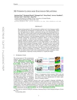 3D Vision-Language Gaussian Splatting