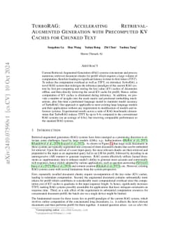 TurboRAG: Accelerating Retrieval-Augmented Generation with Precomputed
  KV Caches for Chunked Text