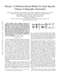 Moyun: A Diffusion-Based Model for Style-Specific Chinese Calligraphy
  Generation