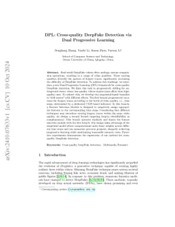 DPL: Cross-quality DeepFake Detection via Dual Progressive Learning