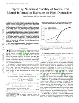 Improving Numerical Stability of Normalized Mutual Information Estimator on High Dimensions