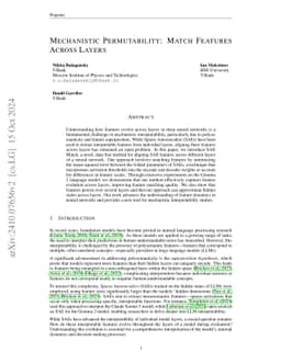 Mechanistic Permutability: Match Features Across Layers