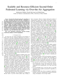 Scalable and Resource-Efficient Second-Order Federated Learning via Over-the-Air Aggregation