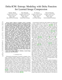 Delta-ICM: Entropy Modeling with Delta Function for Learned Image
  Compression