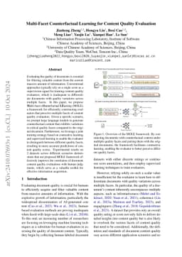Multi-Facet Counterfactual Learning for Content Quality Evaluation
