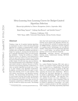 Meta-Learning from Learning Curves for Budget-Limited Algorithm
  Selection
