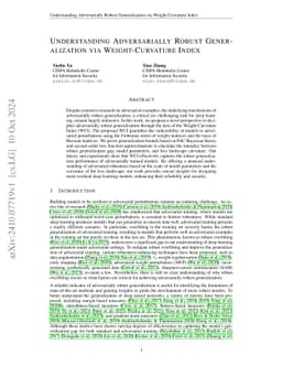 Understanding Adversarially Robust Generalization via Weight-Curvature
  Index