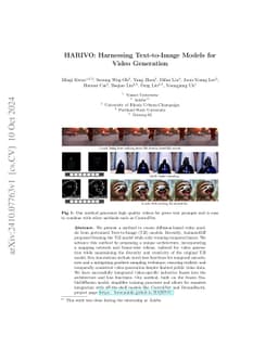 HARIVO: Harnessing Text-to-Image Models for Video Generation