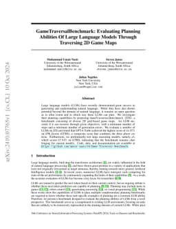 GameTraversalBenchmark: Evaluating Planning Abilities Of Large Language
  Models Through Traversing 2D Game Maps