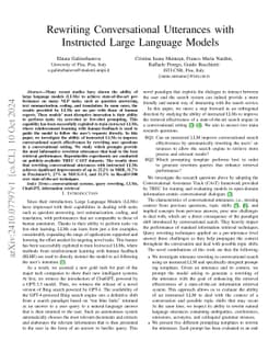 Rewriting Conversational Utterances with Instructed Large Language
  Models