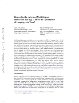 Linguistically-Informed Multilingual Instruction Tuning: Is There an
  Optimal Set of Languages to Tune?