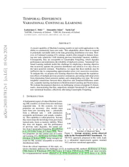 Temporal-Difference Variational Continual Learning