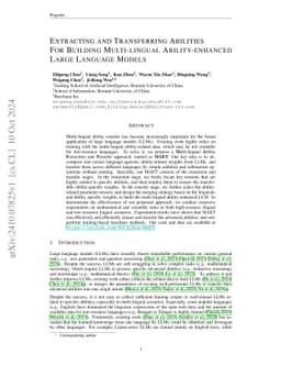 Extracting and Transferring Abilities For Building Multi-lingual Ability-enhanced Large Language Models