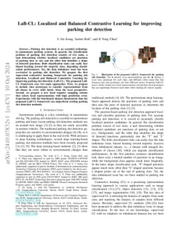 LaB-CL: Localized and Balanced Contrastive Learning for improving
  parking slot detection