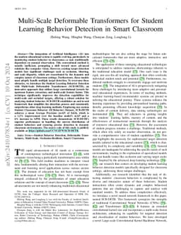 Multi-Scale Deformable Transformers for Student Learning Behavior
  Detection in Smart Classroom