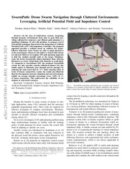 SwarmPath: Drone Swarm Navigation through Cluttered Environments
  Leveraging Artificial Potential Field and Impedance Control