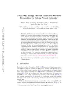 SNN-PAR: Energy Efficient Pedestrian Attribute Recognition via Spiking
  Neural Networks