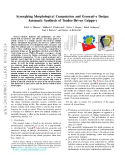 Synergizing Morphological Computation and Generative Design: Automatic
  Synthesis of Tendon-Driven Grippers