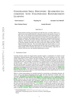 Constrained Skill Discovery: Quadruped Locomotion with Unsupervised
  Reinforcement Learning