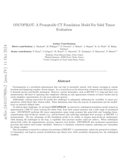 ONCOPILOT: A Promptable CT Foundation Model For Solid Tumor Evaluation