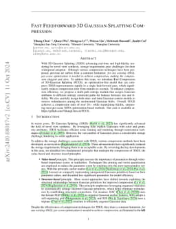 Fast Feedforward 3D Gaussian Splatting Compression