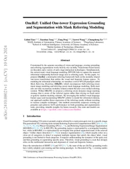 OneRef: Unified One-tower Expression Grounding and Segmentation with
  Mask Referring Modeling