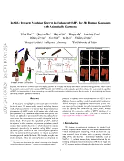 ToMiE: Towards Modular Growth in Enhanced SMPL Skeleton for 3D Human
  with Animatable Garments