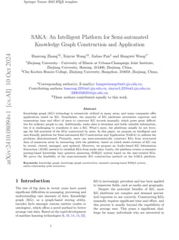 SAKA: An Intelligent Platform for Semi-automated Knowledge Graph
  Construction and Application