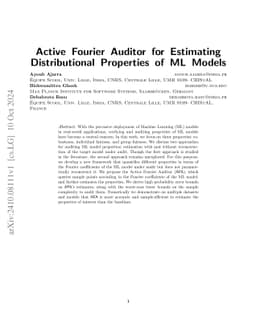 Active Fourier Auditor for Estimating Distributional Properties of ML
  Models
